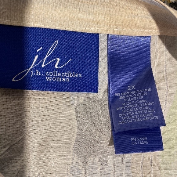 r womens JH Collectibles casual 3/4 sleeve button front plus size blouse 2x - Picture 3 of 3